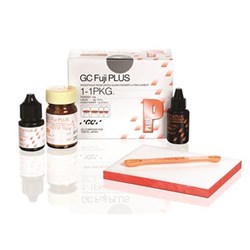 GC FUJI PLUS Kit - Resin-Modified Glass Ionomer Cement - Kit Contains 15g Powder, 8g Liquid and 7g Conditioner
