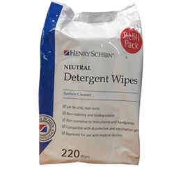 Henry Schein Neutral Detergent Wipes - 220 Wipes - Refill Pack