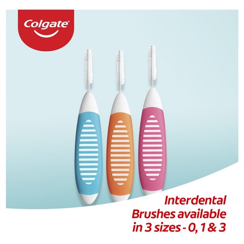 Colgate Interdental Brushes - Size 0 - 8 Brushes per Pack, 6-Packs