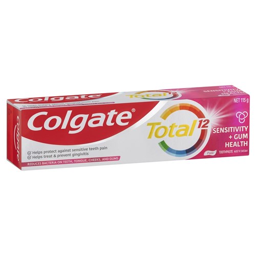 Colgate Toothpaste - Total Sensitivity and Gum Fluoride Toothpaste - 115g, 12-Pack