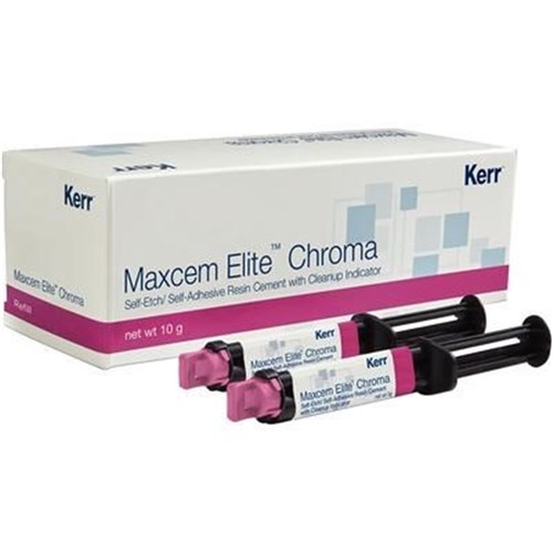 Kerr Maxcem Elite Chroma - Refill Pack - Yellow - 5g Syringe, 2-Pack with 24 Tips