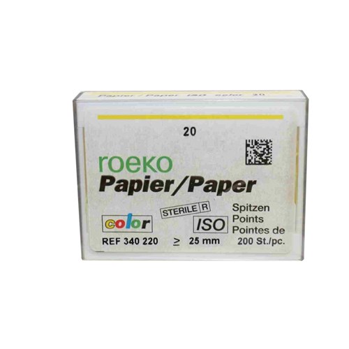 ROEKO Paper Points Size 20 Colour Coded Yellow Box of 200