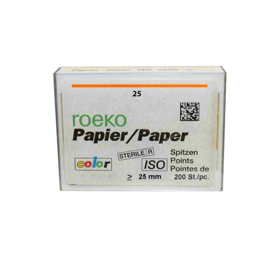 ROEKO Paper Points Size 25 Colour Coded Red Box of 200