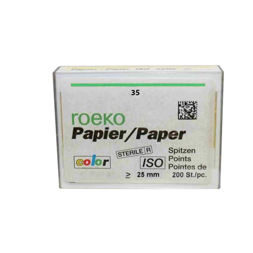 ROEKO Paper Points Size 35 Colour Coded Green Box of 200