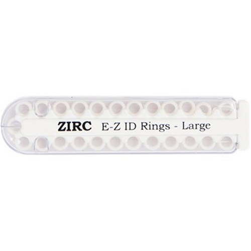 E Z ID Rings for Instruments Large White 6.35mm Pk 25