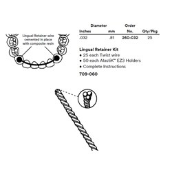 3M Unitek Lingual Retainer Wire (Bondable), 7, .032, 260-032, 25-Pack