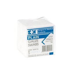 Aaxis SM Gauze Swab - 5 x 5cm - 8 ply Woven, 100-Pack