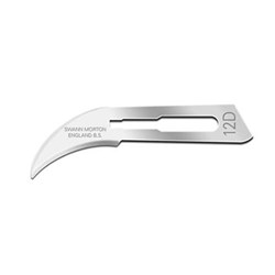 Swann Morton Scalpel Blade - Size 12D, 100-Pack