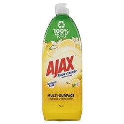 AJAX FLOOR CLEANER - Multi Surface - Lemon Citrus - 750ml Recycled Bottle, 8-Pack