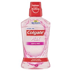 Colgate Plax Alcohol Free Mouthwash Gentle Mint 500ml x4