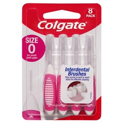 Colgate Interdental Brushes - Size 0 - 8 Brushes per Pack, 6-Packs