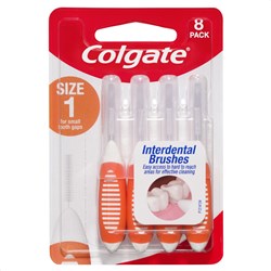 Colgate Interdental Brushes - Size 1 - 8 Brushes per Pack, 6-Packs