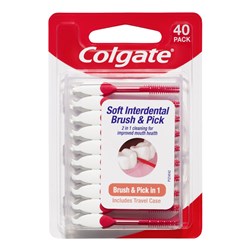 Colgate Soft Interdental Brush and Pick - 40 Picks per Pack, 8-Packs