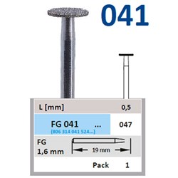 Horico Diamond Bur - 041-061 - Wheel - Straight (HP), 1-Pack