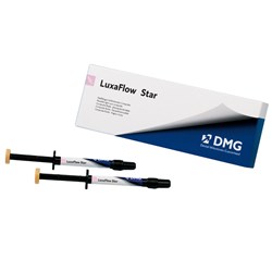 DMG LuxaFlow Star - Temporary Restoration Repair - Shade A35 - 1.5g Syringe, 2-Pack and 10 Tips