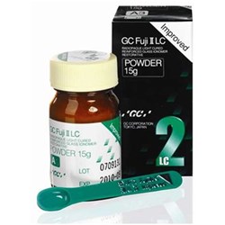 GC FUJI 2 LC Improved Powder - Light-Cured Glass Ionomer Restorative - Shade A2 - 15g bottle