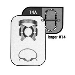 Rubber Dam CLAMP #14A Molars Satin Steel