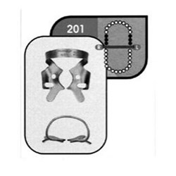 HuFriedyGroup Satin Steel Rubber Dam Clamp - #201 - Upper Molars