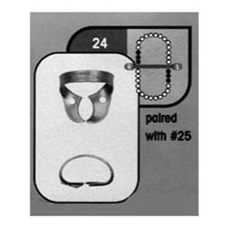 HuFriedyGroup Satin Steel Rubber Dam Clamp - #24 - Molars Upper Right and Lower Left