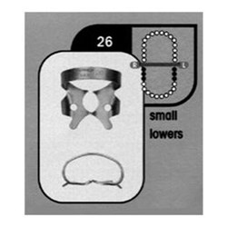 HuFriedyGroup Satin Steel Rubber Dam Clamp - #26 - Lower Molars