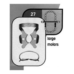 HuFriedyGroup Satin Steel Rubber Dam Clamp - #27 - Large Molars