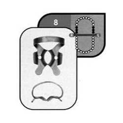 HuFriedyGroup Satin Steel Rubber Dam Clamp - #8 - Upper Molars