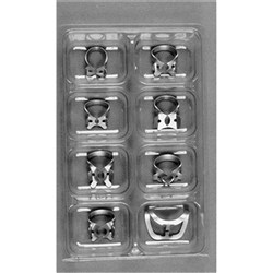 HuFriedyGroup Satin Steel Rubber Dam Clamp - Set of 8