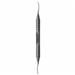 HuFriedyGroup Curvette Vision - #Sub-0 - Double Ended - #6 Satin Steel Handle