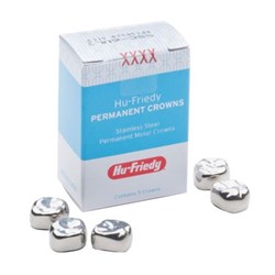 HuFriedyGroup Stainless Steel Permanent Molar Crowns - Lower - 6LL2, 5-Pack