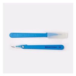 Henry Schein Stainless Steel Scalpels - Sterile - Disposable - Size 15, 10-Pack