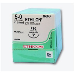 SUTURE Ethilon 45cm 5/0 PS2 x 12