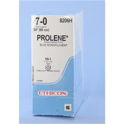 Johnson & Johnson Suture Ethicon Prolene, 10.5mm, 7/0, RB-3, 1/2 Circle Taper Point, 36-Pack