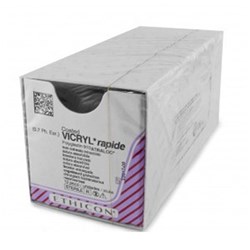 Johnson & Johnson Suture Ethicon Vicryl Rapid, 13mm, 5/0, P3, 3/8 Circle Reverse Cut, 36-Pack