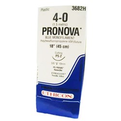 Johnson & Johnson Suture Ethicon Pronova, 16mm, 5/0, PS3, 3/8 Circle Reverse Cut 45cm, 12-Pack