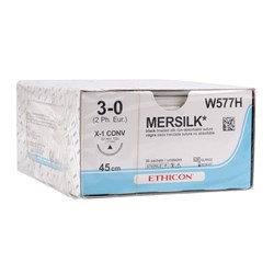 Johnson & Johnson Suture Ethicon Silk, 22mm, 3/0, 1/2 Circle Conventional Cut, 36-Pack