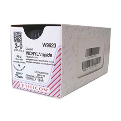Johnson & Johnson Suture Ethicon Vicryl Rapid, 19mm, 3/0, 3/8 Circle Reverse Cut, 12-Pack