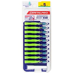DENTALPRO Interdental Brush - Size 5 - 1.5mm - Green, 10-Pack