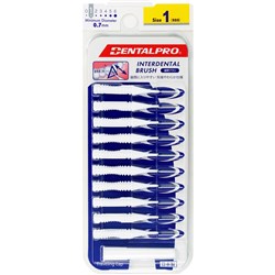 DENTALPRO Interdental Brush - Size 1 - 0.7mm - White, 10-Pack