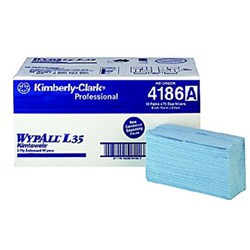 Kimberly-Clark WYPALL L30 - Grab n Clean Tissue Wipers - Blue - 42 x 24cm - 75 Wipers per Box, 10-Pack