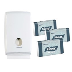 Kimberly-Clark Kleenex Compact Towel - Starter Kit, 15-Pack and 1 Dispenser