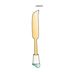 Kerr Wax Instrument - Half Le Cron - Titanium Nitride Carver - Small Scoop