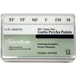 Kerr Accessory Gutta Percha Points - Tapered - Assorted, 100-Pack