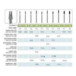 Kerr Jet Tungsten Carbide Bur - 169L-009 - Tapered Fissure - High Speed, Friction Grip (FG) Long, 100-Pack