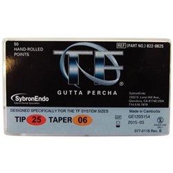 Kerr TF Gutta Percha Points - Size 25 .06 Taper, 50-Pack