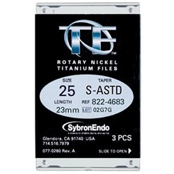 Kerr TF Twisted File - 23mm - Size 25 Small Assorted, 3-Pack