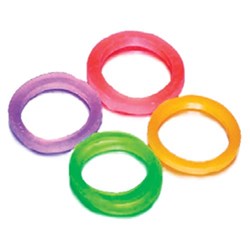 NAOL Rainbow Latex Elastics - 5/16 Inch 4.5oz - Blue - Medium - 100 Elastics per Bag, 50-Pack