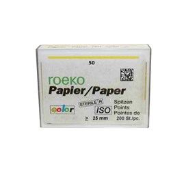Roeko Colour Coded Paper Points - Size 50 - Yellow, 120-Pack
