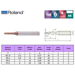 DLC Ball End Mill Bur 0.3mm