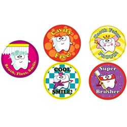 Sherman Assorted Dental Stickers - Novelty Designs - Roll of 100 Stickers