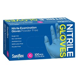 Saniflex Nitrile PF ExamGloves X Small Box of 100